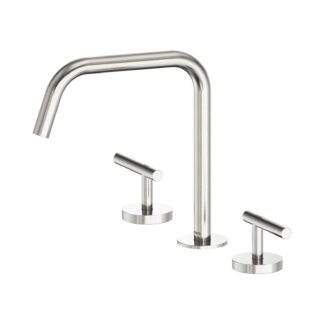 Nero Mecca Lever Bath/Kitchen Set Edge Spout II Brushed Nickel