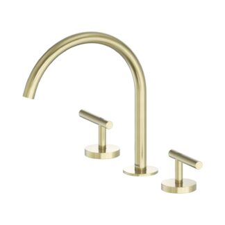 Nero Mecca Lever Bath/Kitchen Set Arc Spout Brushed Gold