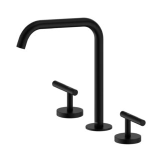Nero Mecca Lever Bath/Kitchen Set Edge Spout Matte Black