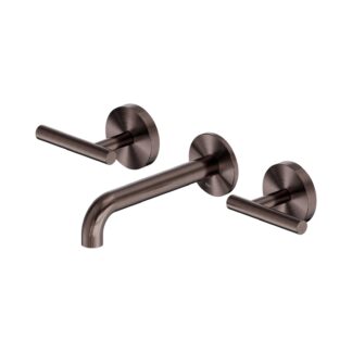 Nero Mecca Lever Wall Basin/Bath Set 160mm Spout Brushed Bronze