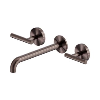 Nero Mecca Lever Wall Basin/Bath Set 220mm Spout Brushed Bronze