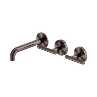 Nero Mecca Lever Wall Basin/Bath Set 160mm Offset Spout Brushed Bronze