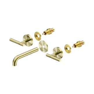 Nero Mecca Lever Wall Basin/Bath Set 160mm Spout Trim kits Only Brushed Gold