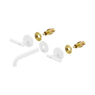 Nero Mecca Lever Wall Basin/Bath Set 160mm Spout Trim kits Only Matte White