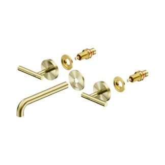 Nero Mecca Lever Wall Basin/Bath Set 185mm Spout Trim kits Only Brushed Gold