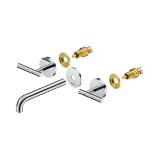 Nero Mecca Lever Wall Basin/Bath Set 185mm Spout Trim kits Only Chrome
