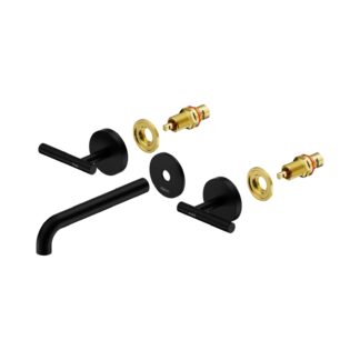Nero Mecca Lever Wall Basin/Bath Set 185mm Spout Trim kits Only Matte Black
