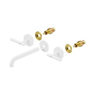 Nero Mecca Lever Wall Basin/Bath Set 185mm Spout Trim kits Only Matte White