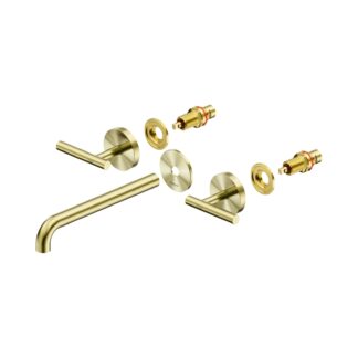 Nero Mecca Lever Wall Basin/Bath Set 220mm Spout Trim kits Only Brushed Gold