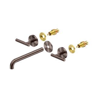 Nero Mecca Lever Wall Basin/Bath Set 220mm Spout Trim kits Only Brushed Bronze