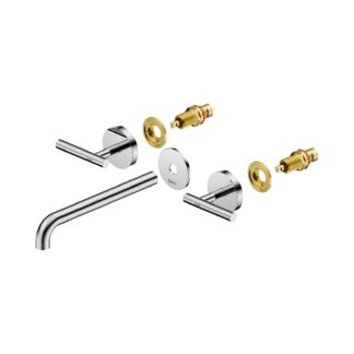 Nero Mecca Lever Wall Basin/Bath Set 220mm Spout Trim kits Only Chrome