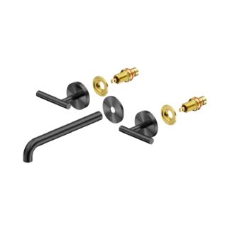 Nero Mecca Lever Wall Basin/Bath Set 220mm Spout Trim kits Only Gun Metal