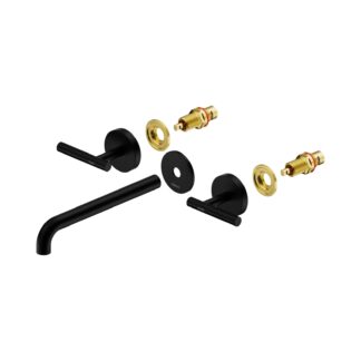 Nero Mecca Lever Wall Basin/Bath Set 220mm Spout Trim kits Only Matte Black