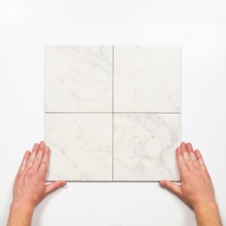 Matrix White Marble Look Matte Porcelain Tile P3 200mm x 200mm