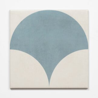 Sample of Meander Blue Fish Scale Porcelain Tile P3