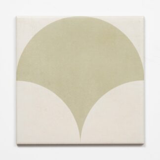 Sample of Meander Green Fish Scale Porcelain Tile P3