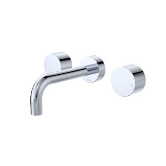 Fienza Kaya Round Taps Wall Basin /Bath 130mm Outlet Set Chrome