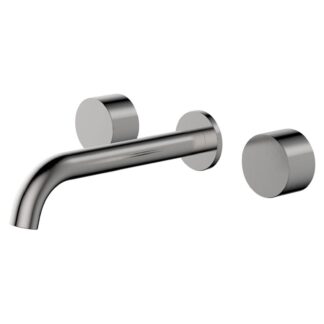 Fienza Kaya Round Taps Wall Basin/Bath 180mm Outlet Set Brushed Nickel