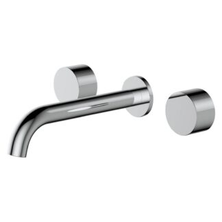 Fienza Kaya Round Taps Wall Basin/Bath 180mm Outlet Set Chrome