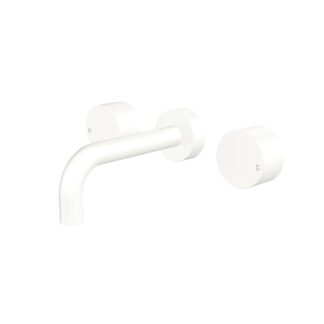 Fienza Kaya Round Taps Wall Basin/Bath 130mm Outlet Set Matte White