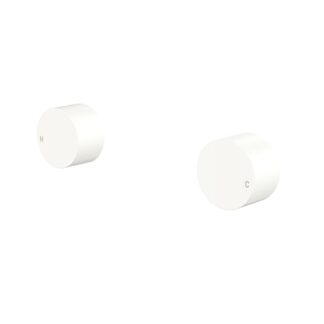 Fienza Kaya Round Wall Taps Matte White