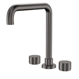 Fienza Kaya Round Taps Squareline Hob Outlet Set Gun Metal