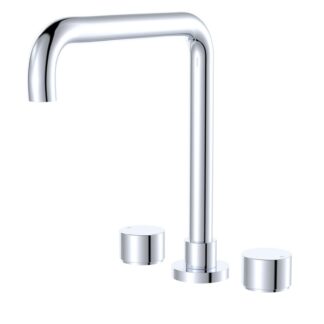 Fienza Kaya Round Taps Squareline Hob Outlet Set Chrome