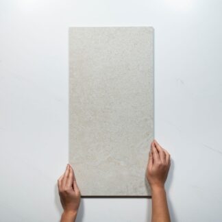 Tuscan White Travertine Look Tile 300mm x 600mm-SAMPLE