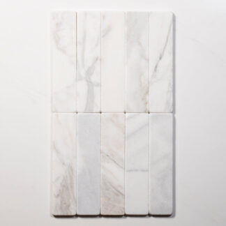 Tumbled Natural Calacatta Gold Marble Subway Tile 50mm x 200mm