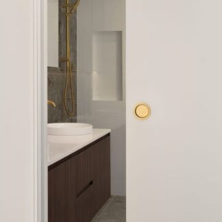 Zanda Round Cavity Sliding Passage Door Handle Kit Satin Brass
