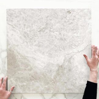 Ivory Tilly Tundra Stone Tile 3D Honed 600 x 600 x 10mm Porcelain