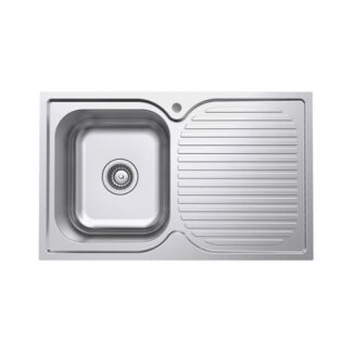 Fienza Tiva 780 Kitchen Sink Single Bowl With Drainer 19L 1TH 780X480X180mm