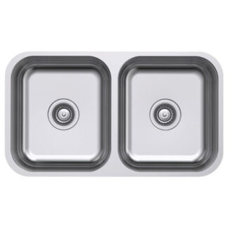 Fienza Tiva 785 Kitchen Sink Double Bowl Topmount/Undermount 23L-23L NTH 785X450X180mm
