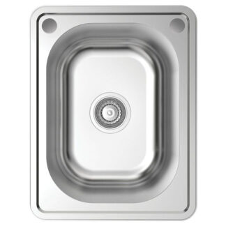 Fienza Tiva Laundry Sink Small Topmount 22L 2TH 500X390X200mm Includes Flexible Bypass Kit
