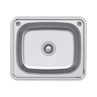 Fienza Tiva Laundry Sink Large Topmount 50L 2TH 600X500X250mm Includes Flexible Bypass Kit