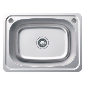 Fienza Tiva Laundry Sink Topmount 45L 2TH Includes Waste Bypass Kit & TH Cover 635X475X250mm