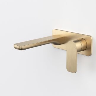 Caroma Luna II Wall Basin/Bath Mixer 180mm - Brushed Brass