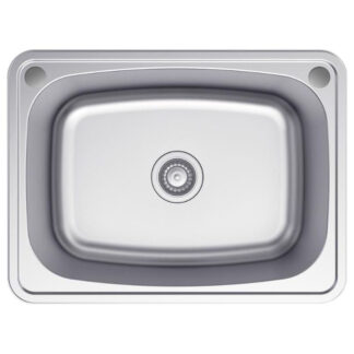 Fienza Tiva Laundry Sink Topmount 70L 2TH Includes Waste Bypass Kit & TH Cover 675X505X310mm
