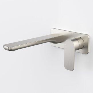 Caroma Luna II Wall Basin/Bath Mixer 220mm - Brushed Nickel