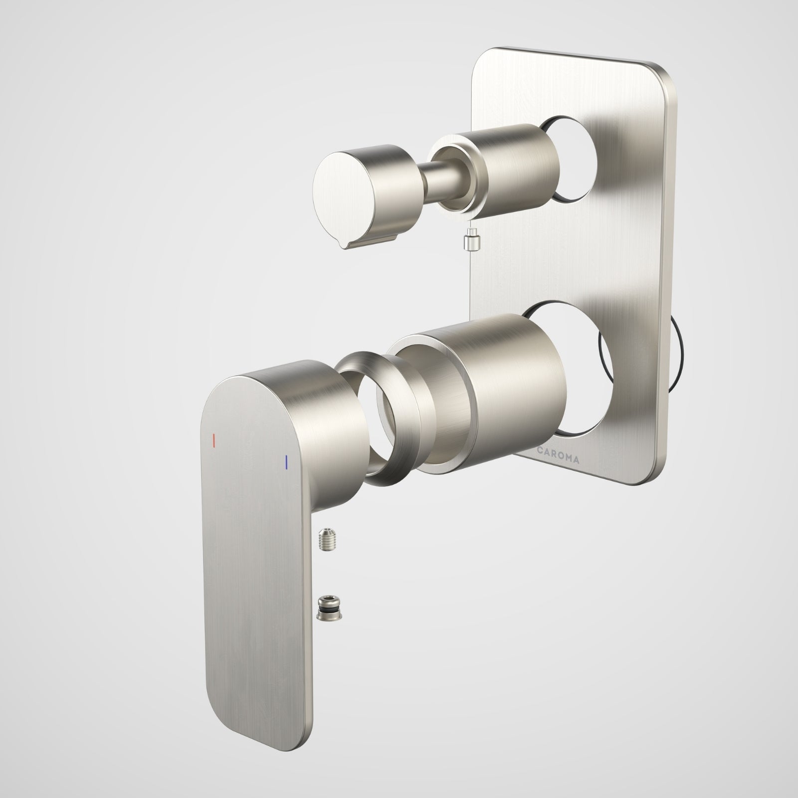 Caroma Luna II Bath/Shower Mixer with Diverter Trim Kit - Brushed Nickel