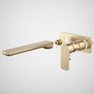 Caroma Luna II Wall Basin/Bath Mixer Trim Kit 220mm - Brushed Brass