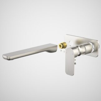 Caroma Luna II Wall Basin/Bath Mixer Trim Kit 220mm - Brushed Nickel