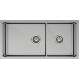 Fienza Hana Double Bowl Sink 40L-27L Slim Divider Top/Undermount 892X450X200mm