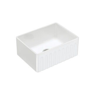 Fienza Olivia Butler Sink Small 610 Reversible Fluted & Flat Fire Clay Gloss White