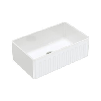Fienza Olivia Butler Sink Medium 760 Reversible Fluted & Flat Fire Clay Gloss White