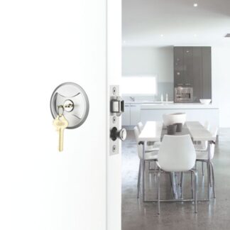Lockwood Symmetry Round Cavity Sliding Door Entrance Set Satin Pearl Dp