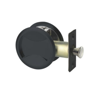 Lockwood Symmetry Round Cavity Sliding Door Passage Set Matte Black Dp