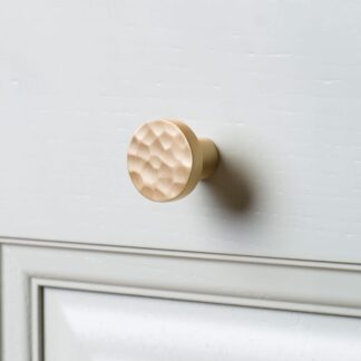 Castella Tarn 38mm Hammered Knob Satin Brass