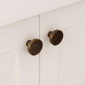 Castella Tarn 38mm Hammered Knob Aged Brass