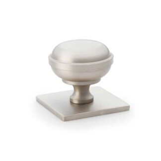 Castella Hastings 34mm Knob on Backplate Satin Nickel